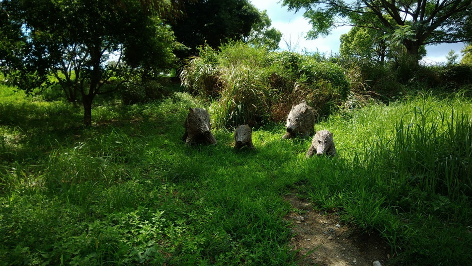 家族でお出かけ。吉野ケ里公園　イノシシ　子供　佐賀